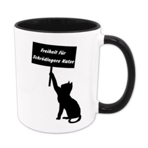Freiheit für Schrödingers Katze - Tasse - schwarz
