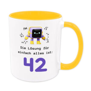 Tasse: Die Lösung für einfach alles ist 42 - goldgelb