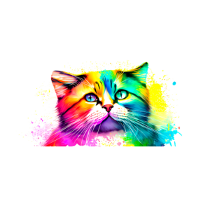 Color Cats: Katze Ruby - bunte Katze - Tasse - weiss - Gesamtmotiv