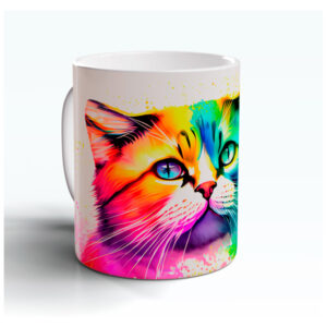 Color Cats: Katze Ruby - bunte Katze - Tasse - weiss