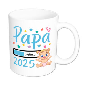 Papa Loading 2025 (Mädchen) - Tasse - weiss