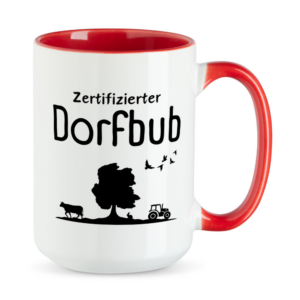 Zertifizierter Dorfbub - XL-Tasse rot