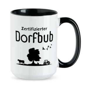 Zertifizierter Dorfbub - XL-Tasse schwarz