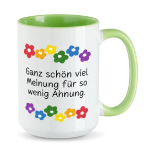 Sprüchetasse: Ganz schön viel Meinung für so wenig Ahnung - lustige XL-Tasse – Bild 4
