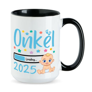 Onkel Loading 2025 (Junge) - XL-Tasse - Geschenk - Kaffeebecher - schwarz