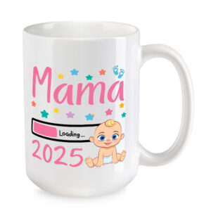 Mama Loading 2025 (Junge) - XL-Tasse - Geschenk - Kaffeebecher - weiss