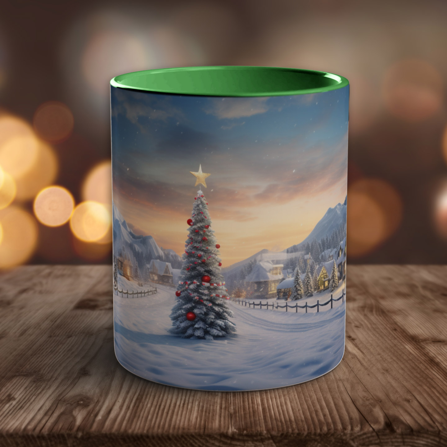 Tasse Weihnachtsbaum im Bergdorf 💕 – Bild 5