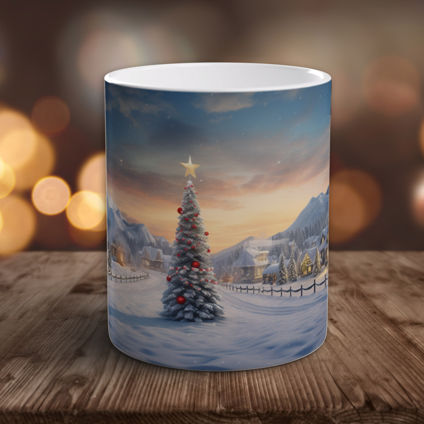 Tasse Weihnachtsbaum im Bergdorf 💕