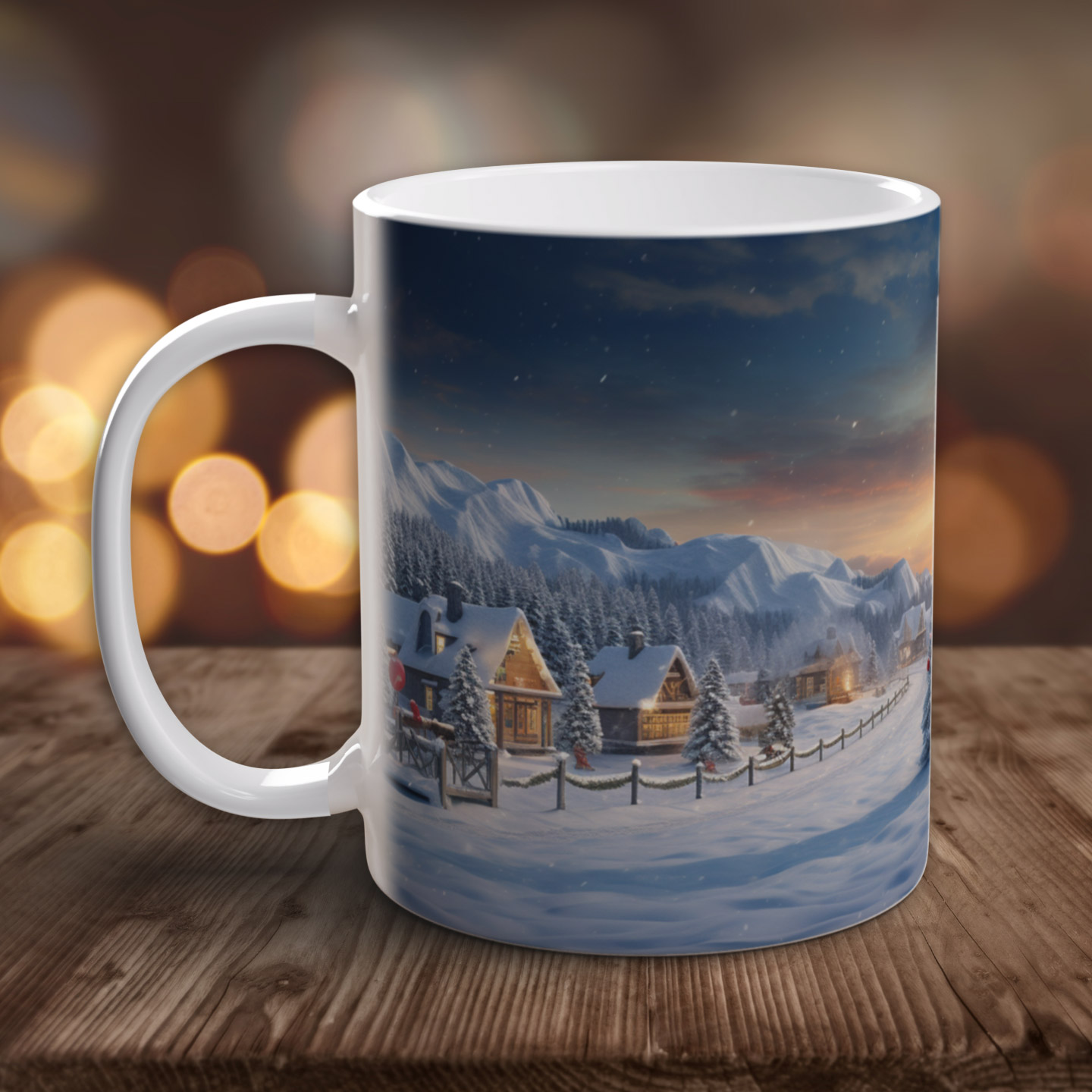 Tasse Weihnachtsbaum im Bergdorf 💕 – Bild 3