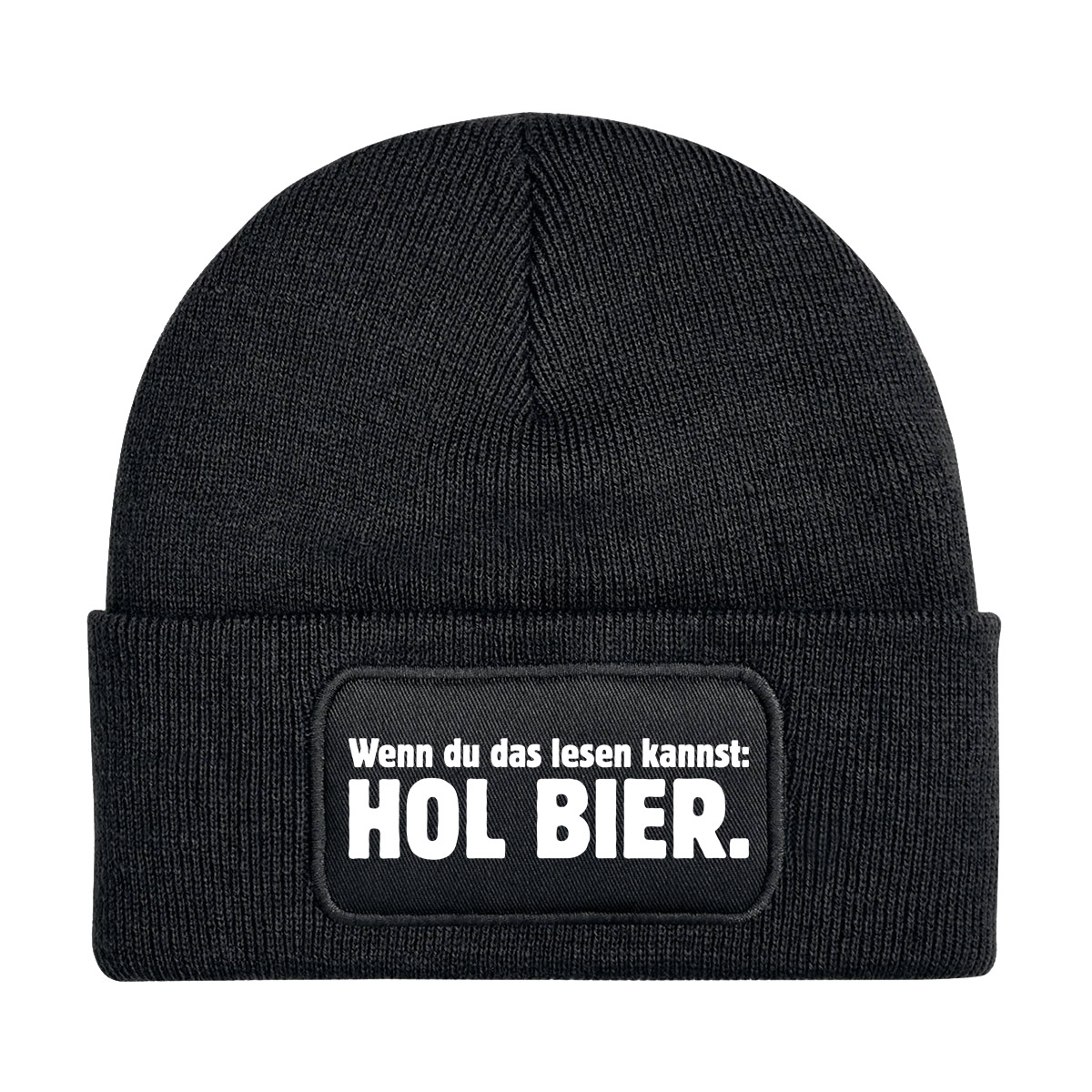 Mütze (Beanie) schwarz: Wenn du das lesen kannst: HOL BIER.