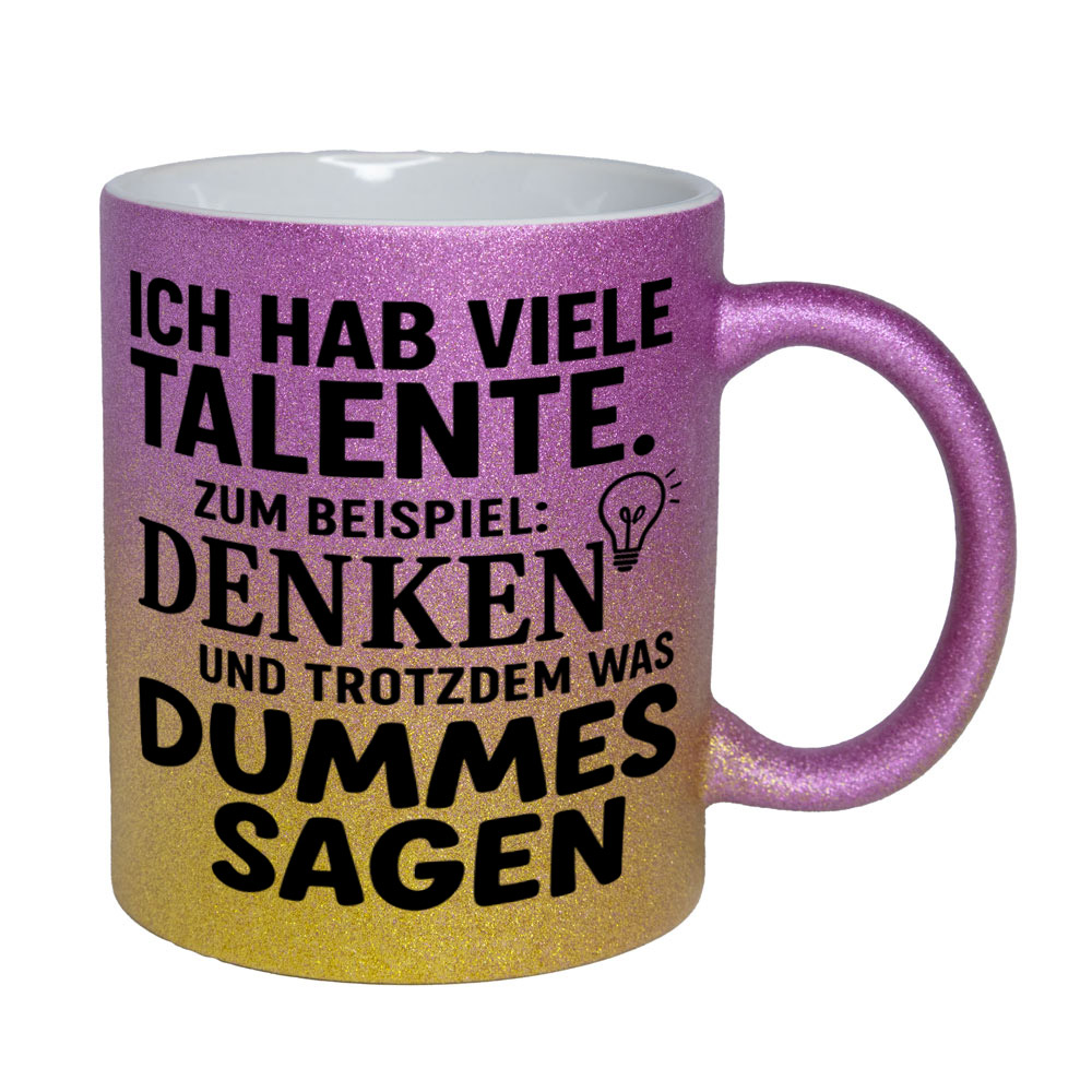 Glitzertasse Ich hab viele Talente ...💕 Sprüchetasse lustig – Bild 11