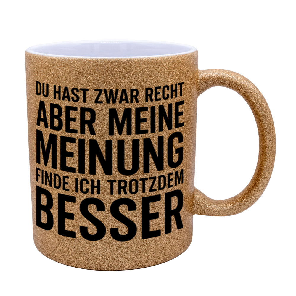 Glitzertasse Kein Chaot - Ich hab System 💕 Sprüchetasse lustig – Bild 11