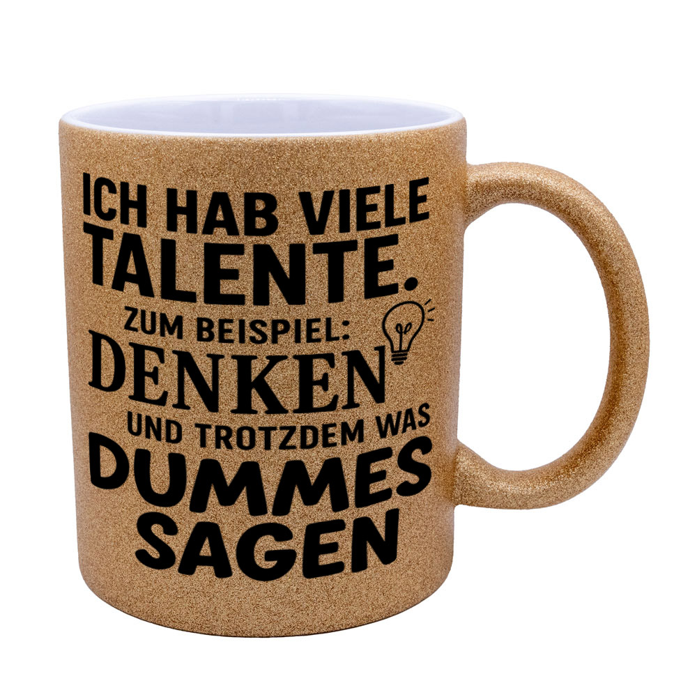 Glitzertasse Ich hab viele Talente ...💕 Sprüchetasse lustig – Bild 10
