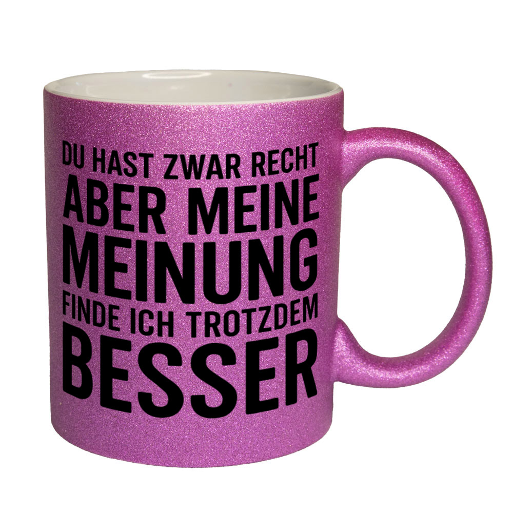 Glitzertasse Kein Chaot - Ich hab System 💕 Sprüchetasse lustig – Bild 9