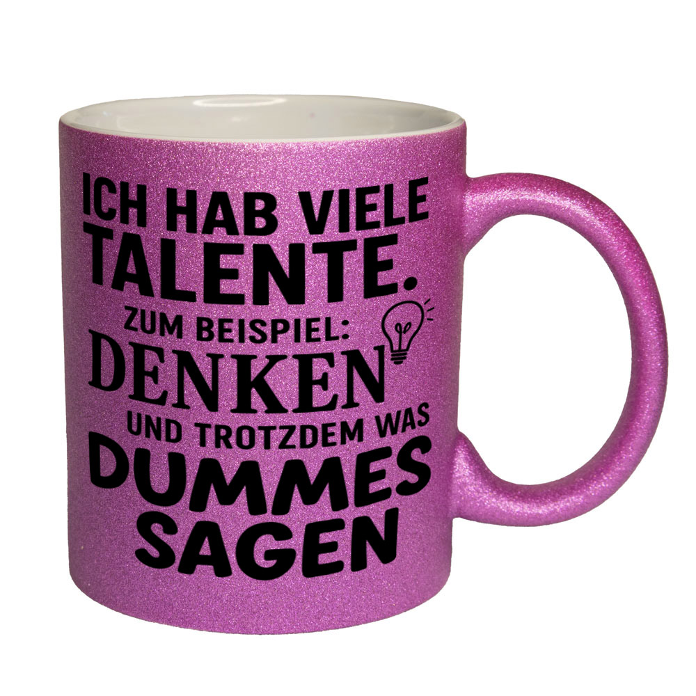 Glitzertasse Ich hab viele Talente ...💕 Sprüchetasse lustig – Bild 2