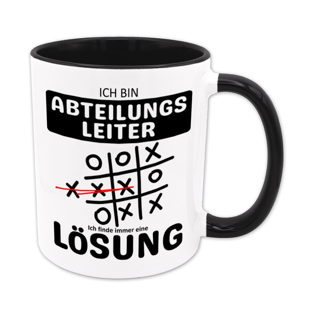 Tasse schwarz: Ich bin Abteilungsleiter - Ich finde immer eine Lösung - Tic Tac Toe