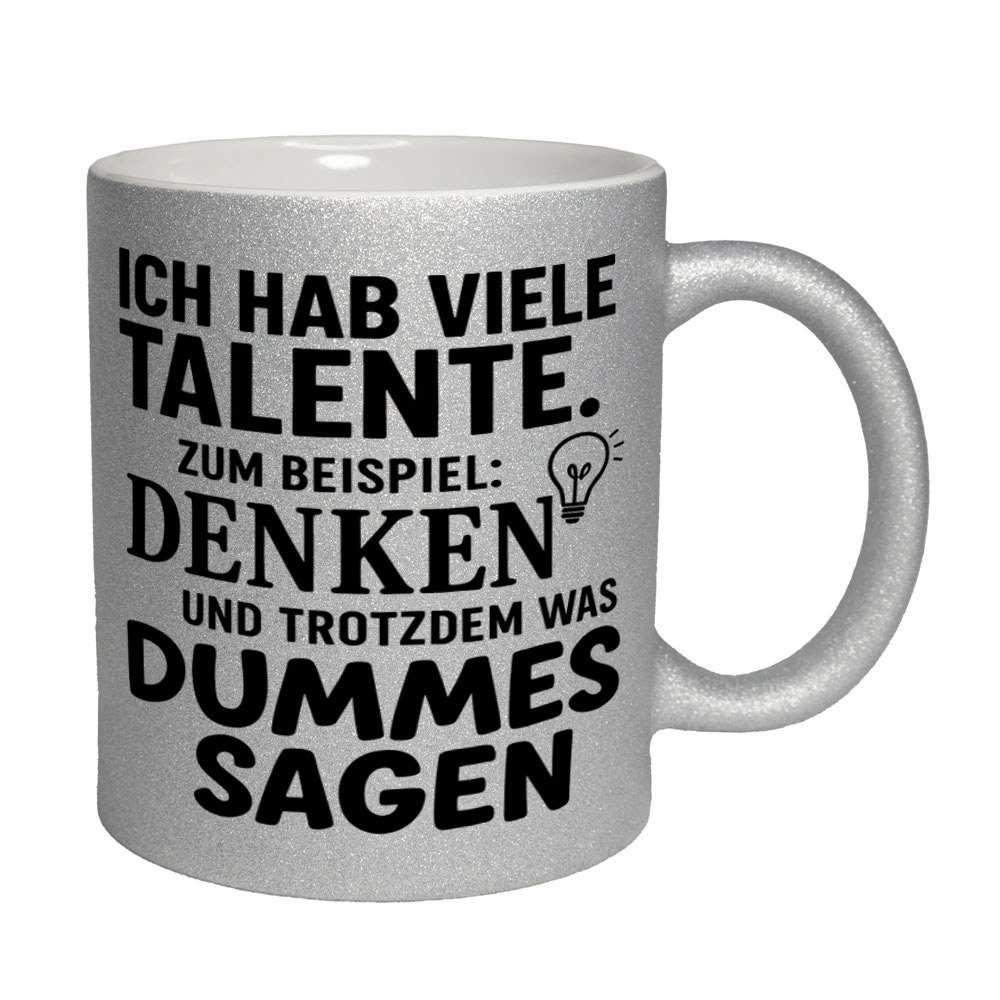Glitzertasse Ich hab viele Talente ...💕 Sprüchetasse lustig – Bild 4