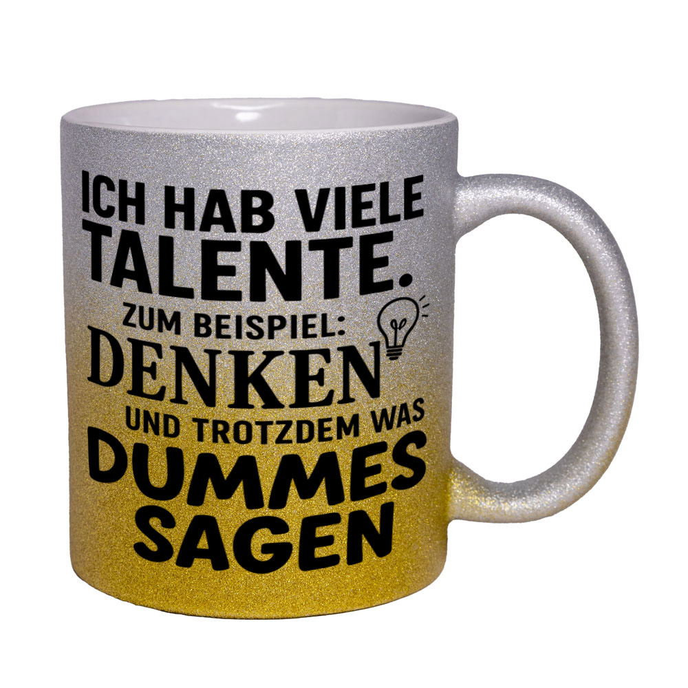 Glitzertasse Ich hab viele Talente ...💕 Sprüchetasse lustig – Bild 7