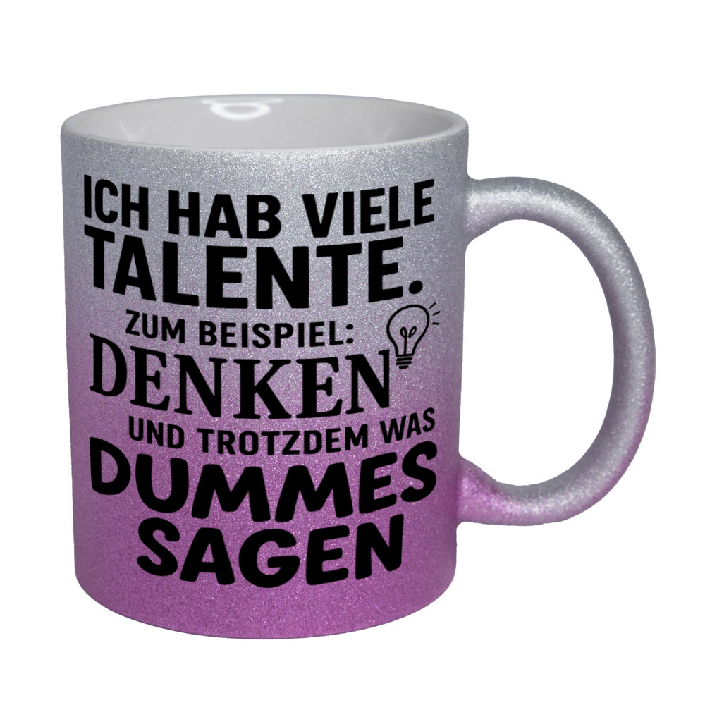 Glitzertasse Ich hab viele Talente ...💕 Sprüchetasse lustig – Bild 6